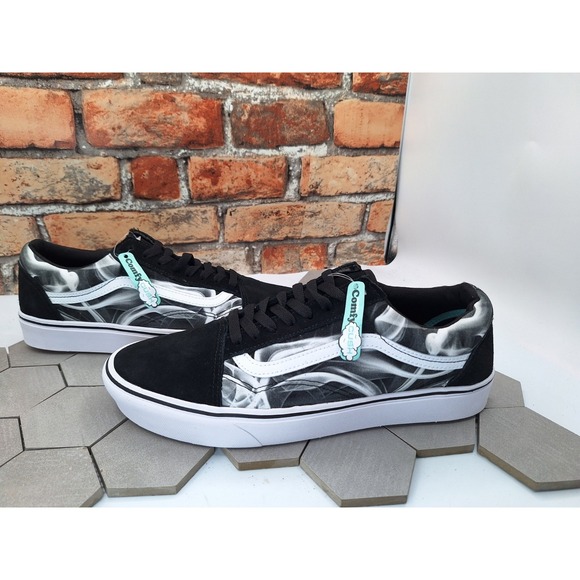 Vans Other - Men Sz 12 Vans Old School Comfy Cush Black White Swirl Sneakers CC After Dark